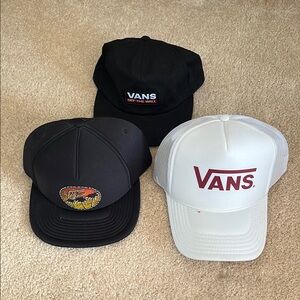 Vans Black and White Logo Caps